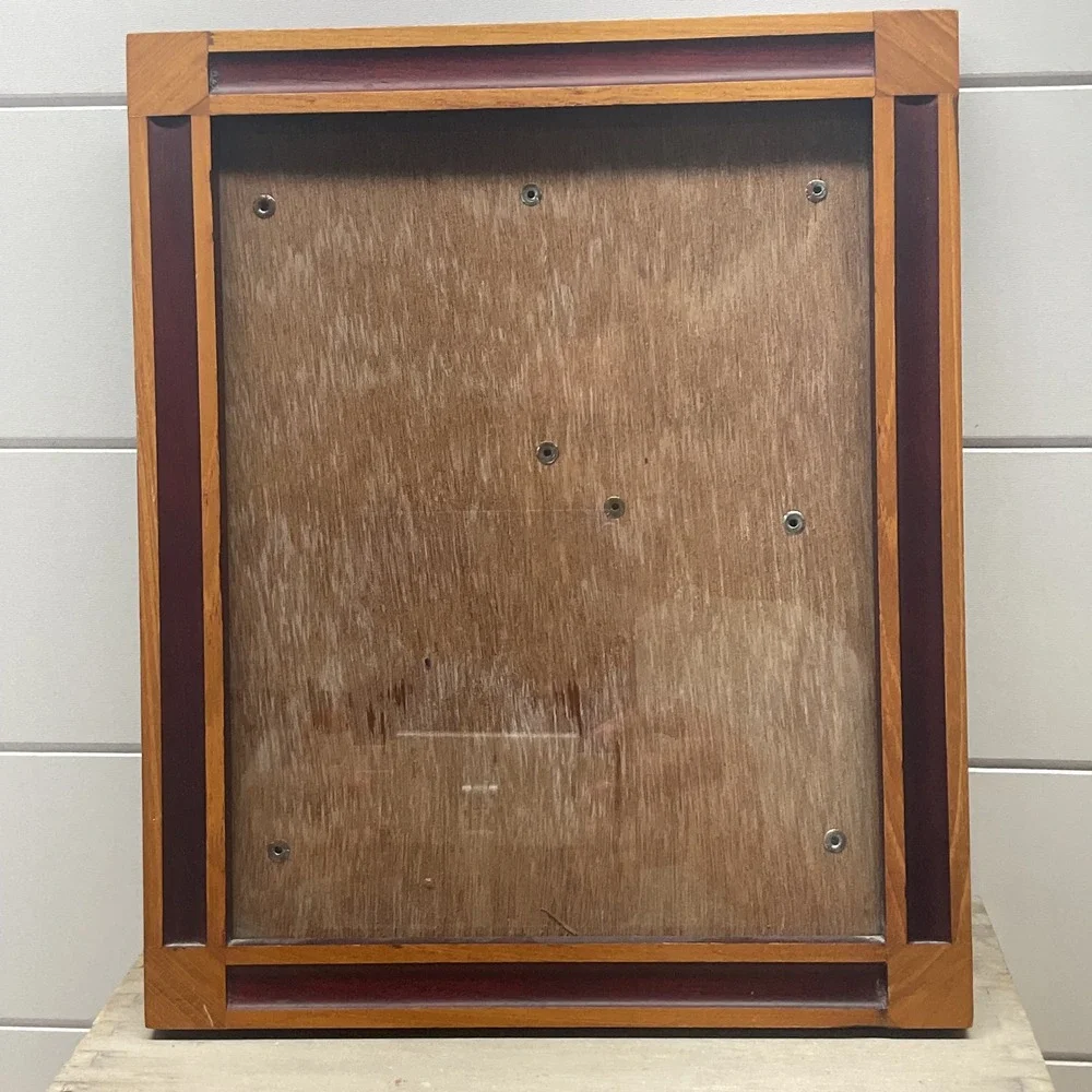 Two Tone Wood Picture Frame 8x10 Natural Oak Mahogany Finish Wall Tabletop